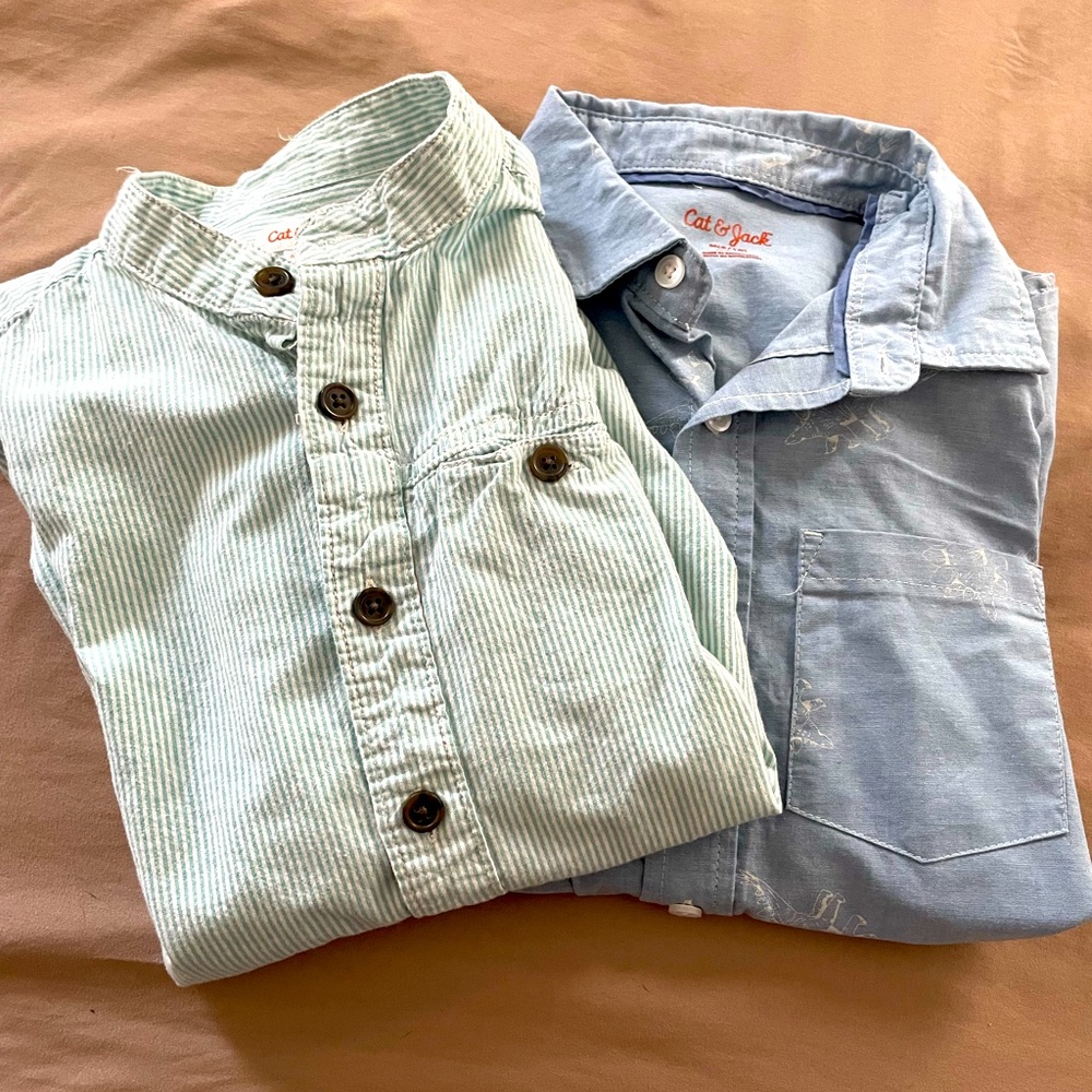 Cat and jack long sleeve button up boys shirts.